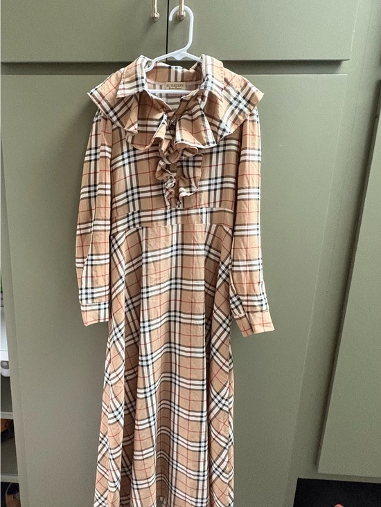 Burberry Dresses & Skirts - Nova Check Ruffle Collar Midi Dress